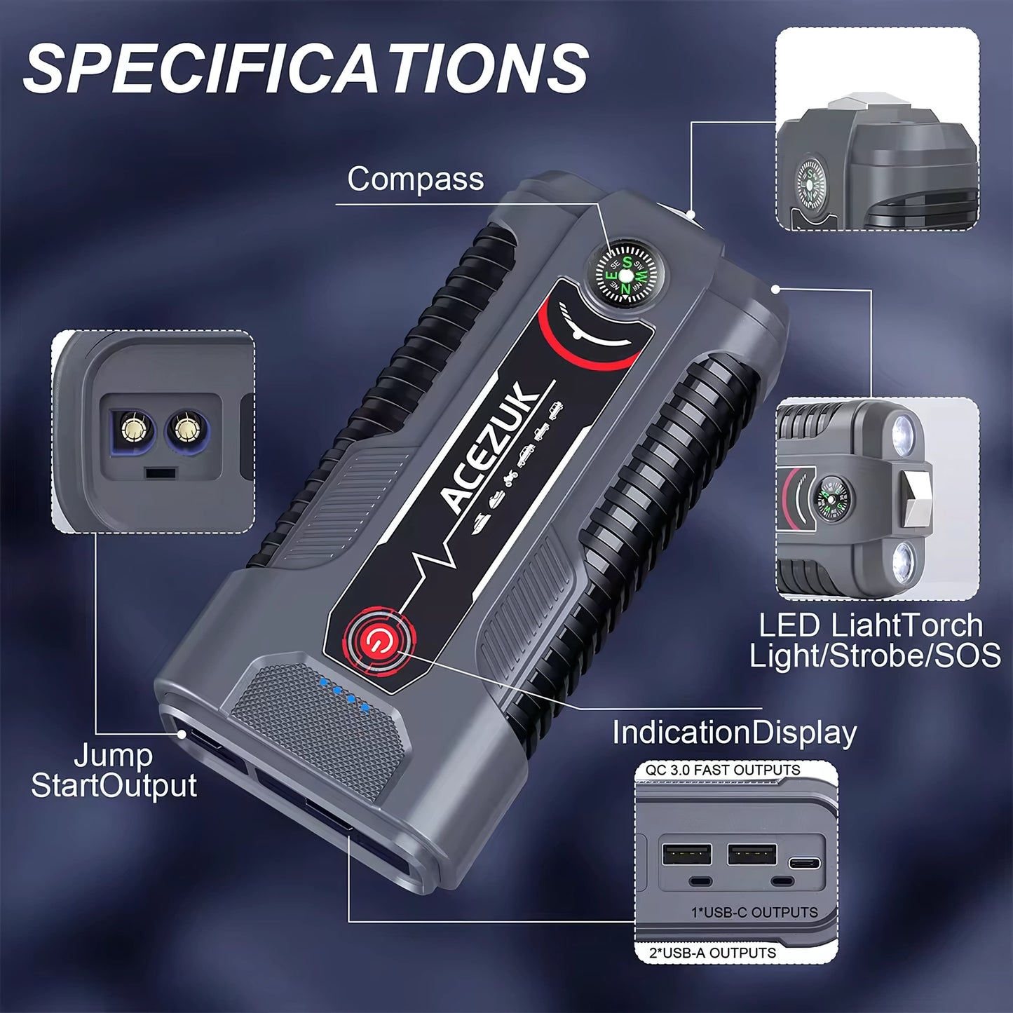 AceZuk 4000A Battery Jump Pack