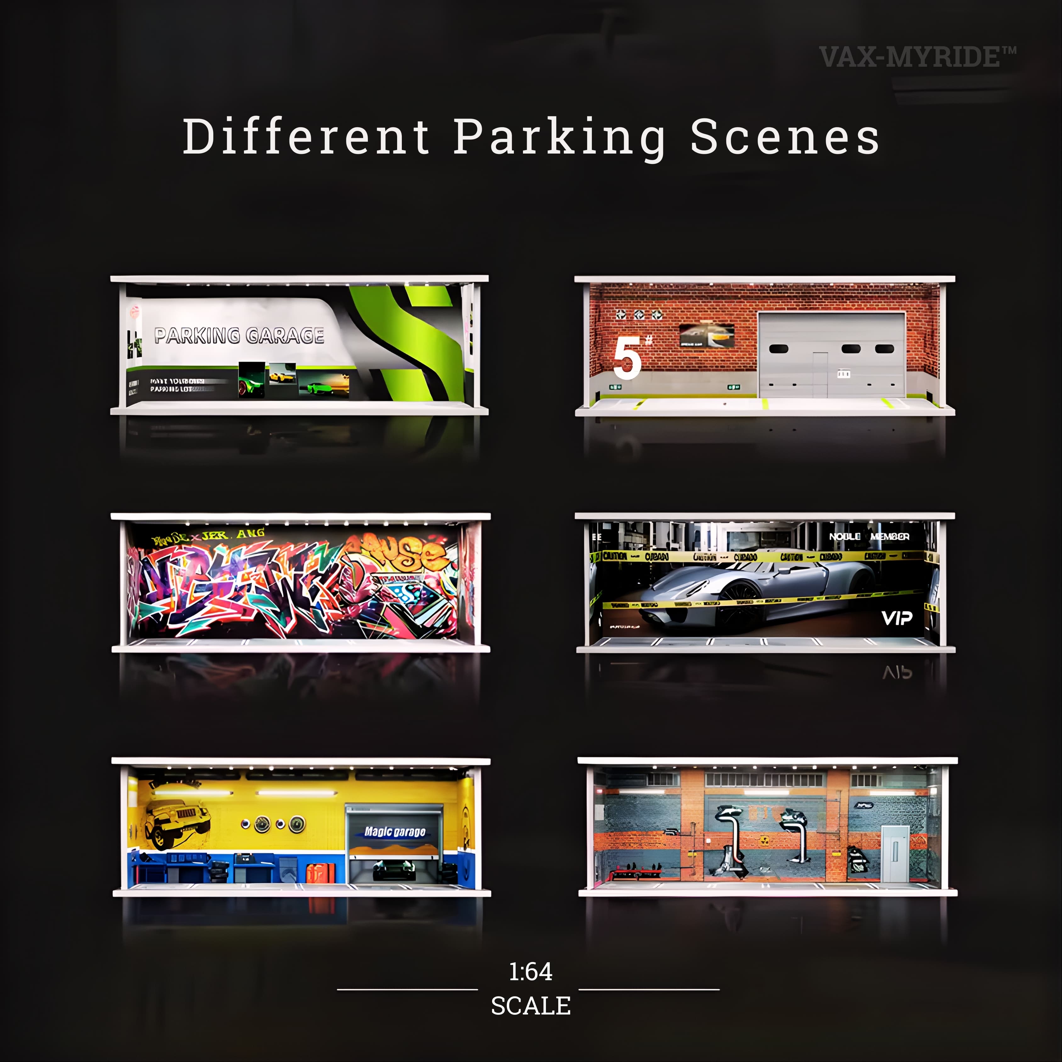 1/64 scale garage model – VAX-MYRIDE