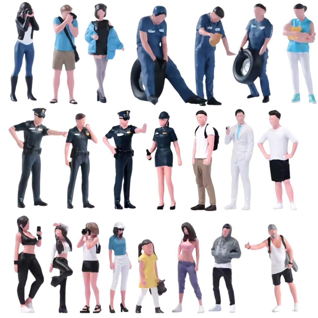 1/64 Painted Miniature Street Scene Figures